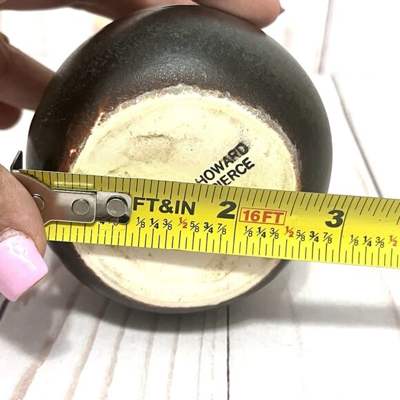 Howard Pierce Porcelain Gloss Gray & Beige Speckled Vase California Pottery 10” - Picture 6 of 6